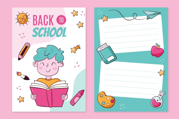 Hand drawn back to school card template