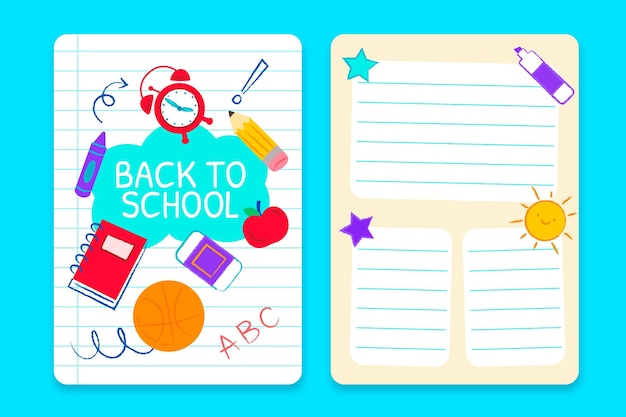 Hand drawn back to school card template