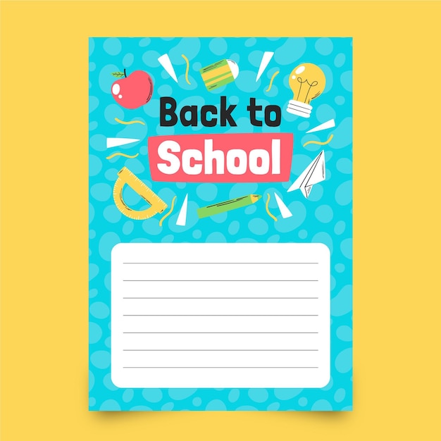 Hand drawn back to school card template