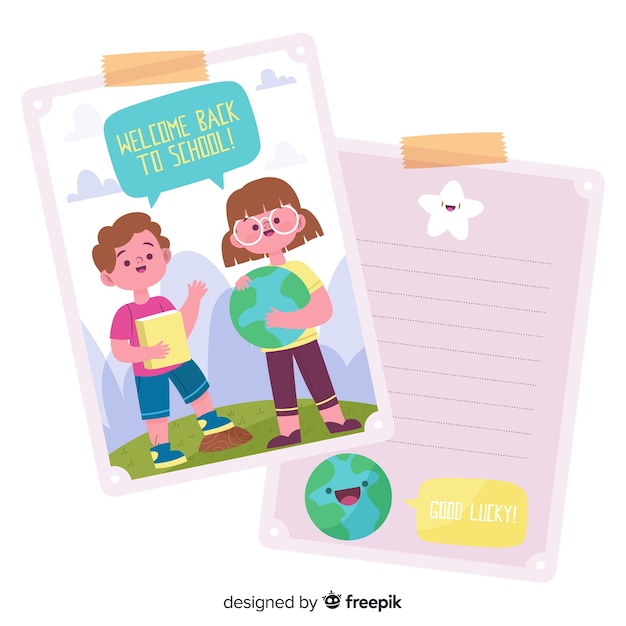 Hand drawn back to school card template