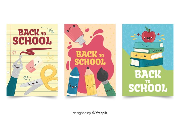 Hand drawn back to school card template