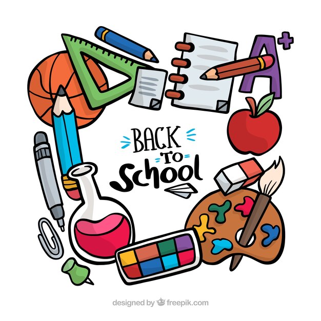 Hand drawn back to school elements