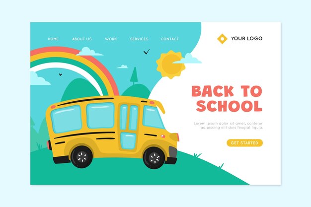 Hand drawn back to school landing page template