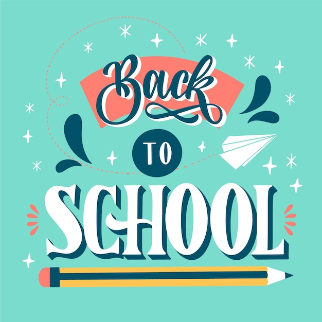 Hand drawn back to school lettering design