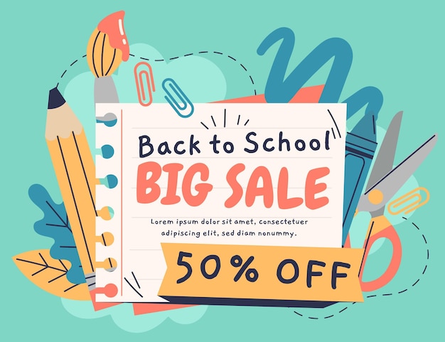 Free Vector hand drawn back to school sale background