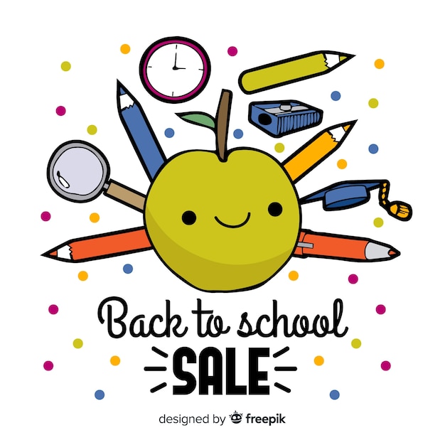 Free vector hand drawn back to school sale