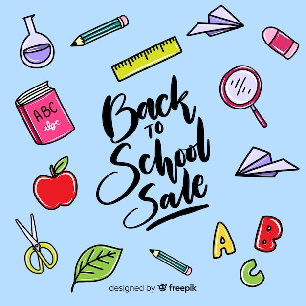 Free Vector hand drawn back to school sales background