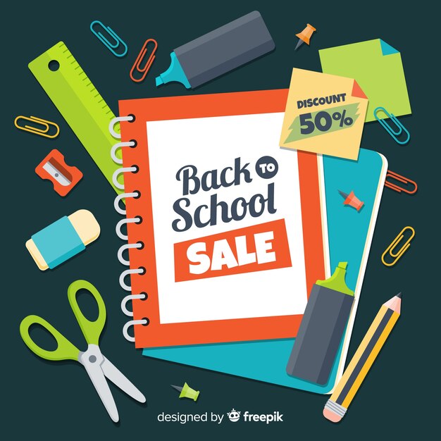 Hand drawn back to school sales background