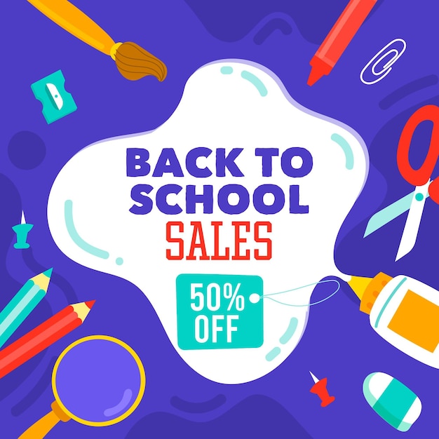 Hand drawn back to school sales illustration