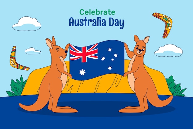 Free vector hand drawn background for australian national day