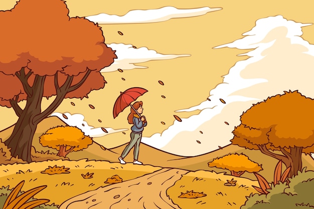 Hand drawn background for autumn celebration