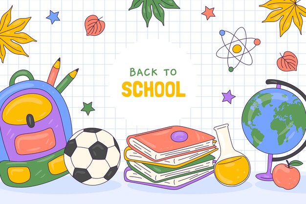 Hand drawn background for back to school season