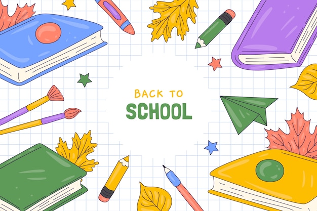 Hand drawn background for back to school season