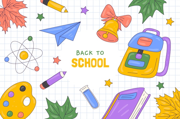 Hand drawn background for back to school season