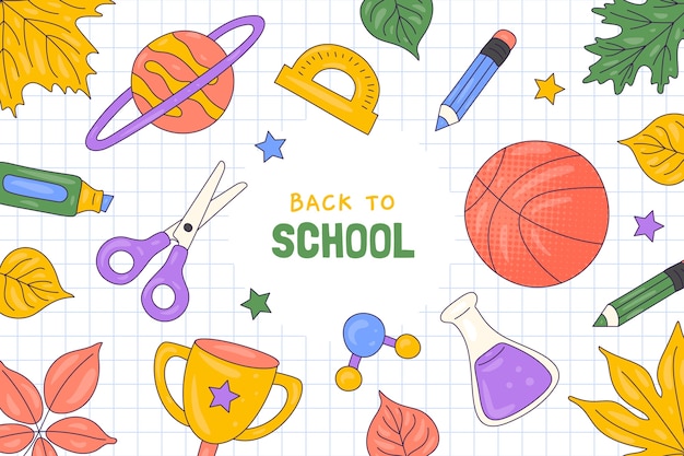 Hand drawn background for back to school season