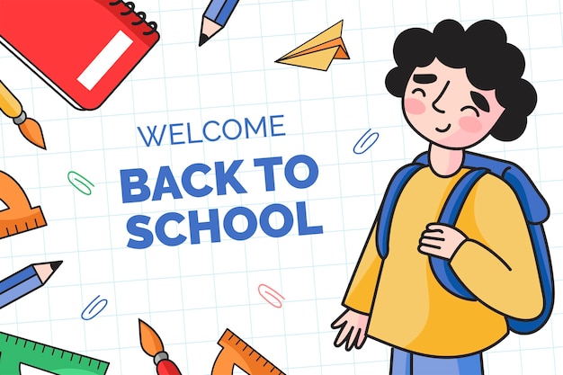 Hand drawn background for back to school