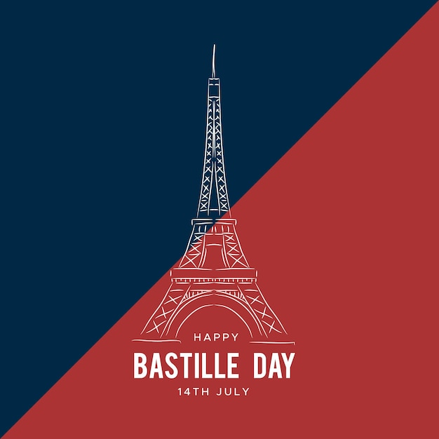 Free vector hand drawn background bastille day