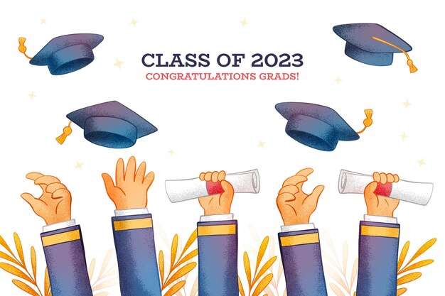 Hand drawn background for class of 2023 graduation