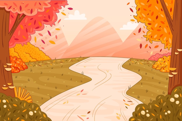 Free Vector hand drawn background for fall season