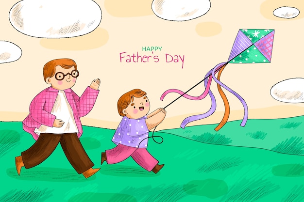 Free vector hand drawn background for father's day celebration