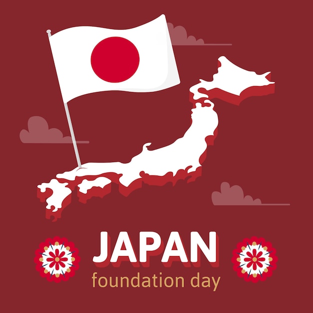 Hand drawn background foundation day (japan)