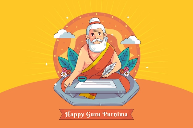 Free vector hand drawn background for guru purnima worship