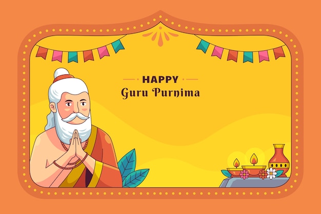 Hand drawn background for guru purnima worship