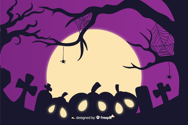 Free vector hand drawn background for halloween