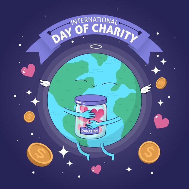 Hand drawn background international day of charity