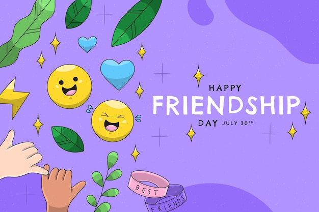 Free vector hand drawn background for international friendship day celebration