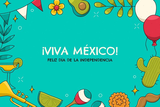 Hand drawn background for mexico independence celebration