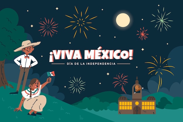 Hand drawn background for mexico independence celebration