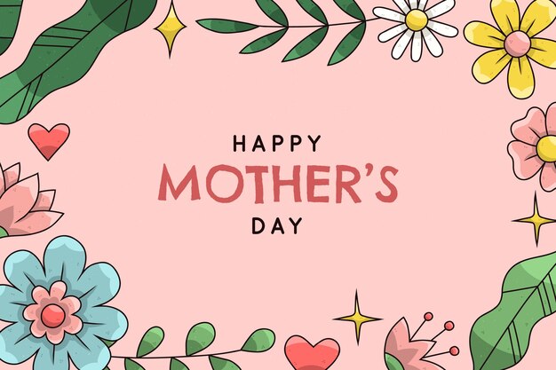 Hand drawn background for mother's day celebration