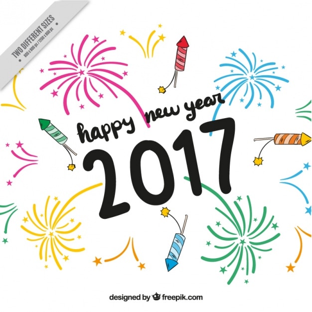 Free vector hand drawn background for new year