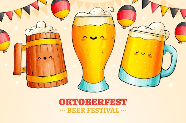 Hand drawn background for oktoberfest celebration