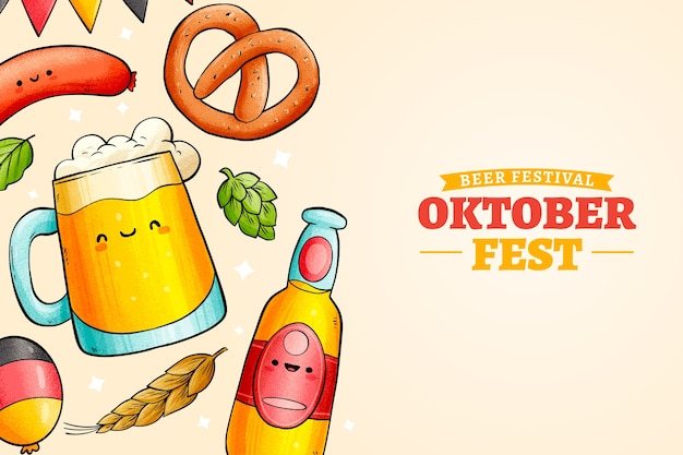 Hand drawn background for oktoberfest