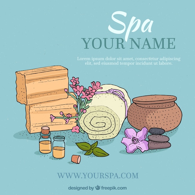 Free Vector hand drawn background for the spa