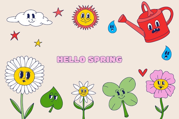 Free Vector hand drawn background  for spring celebration