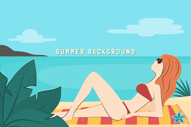 Free Vector hand drawn background for summer season