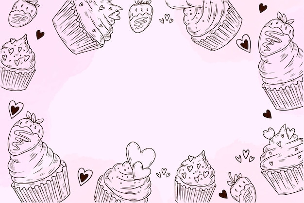 Free Vector hand drawn background for valentines day celebration