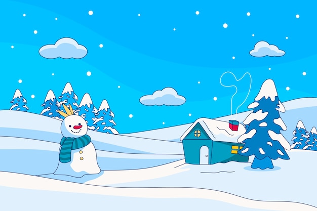 Hand drawn background for winter season celebration