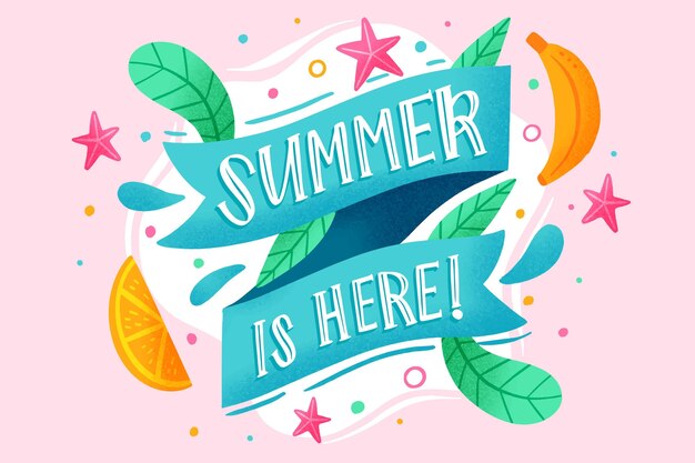 Hand drawn background with summer theme