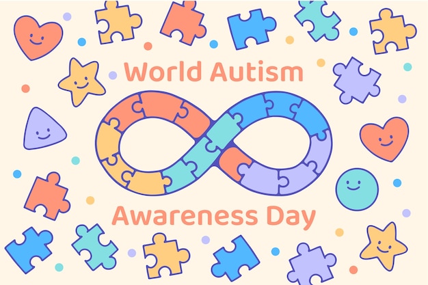 Free Vector hand drawn background for world autism awareness day