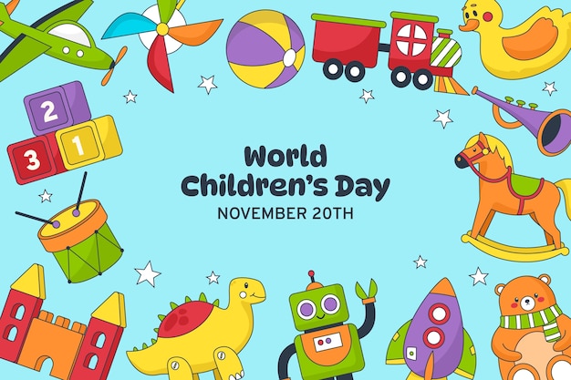 Hand drawn background for world children's day celebration