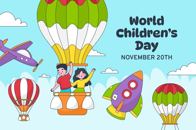 Hand drawn background for world children's day celebration