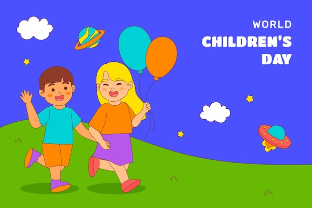 Hand drawn background for world children's day celebration