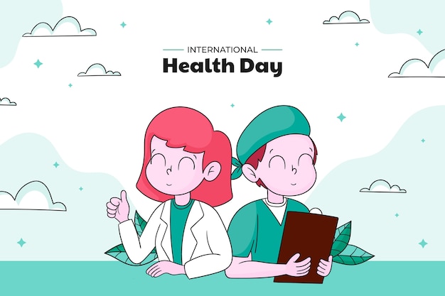 Hand drawn background for world health day celebration