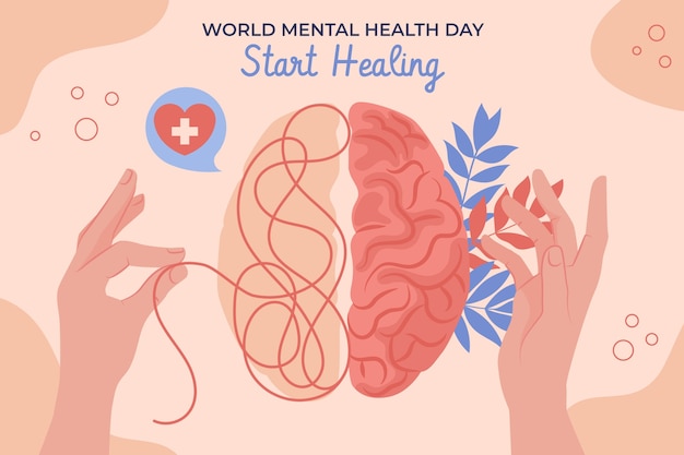 Hand drawn background for world mental health day