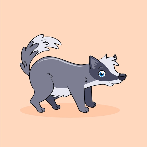 Free vector hand drawn badger cartoon illustration