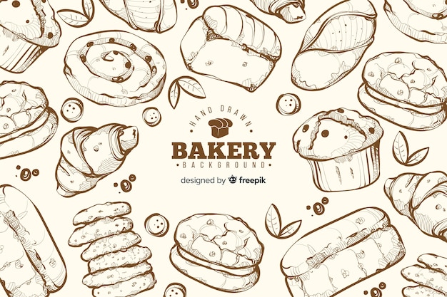 Hand drawn bakery background